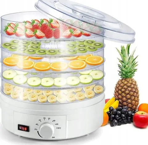 MOCNA SUSZARKA DO ZIÓŁ GRZYBÓW OWOCÓW WARZYW MOC 500W | 5 TACEK | BPA FREE