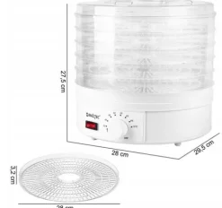 MOCNA SUSZARKA DO ZIÓŁ GRZYBÓW OWOCÓW WARZYW MOC 500W | 5 TACEK | BPA FREE