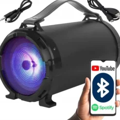 MOCNY GŁOŚNIK BLUETOOTH USB SD RADIO BOOMBOX MIKROFON PRZENOŚNY KARAOKE