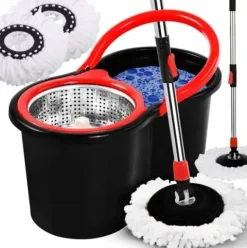 MOP Obrotowy ROTACYJNY 360 SPIN TURBO 3w1 NAKŁADKI Mikrofibra Wiadro ZESTAW