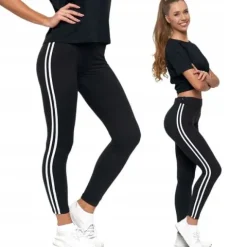 Moraj Legginsy długie z Lampasem Mocno Kryjące 1200-016 Czarne L/XL