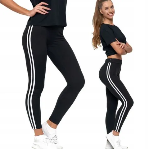 Moraj Legginsy długie z Lampasem Mocno Kryjące 1200-016 Czarne L/XL