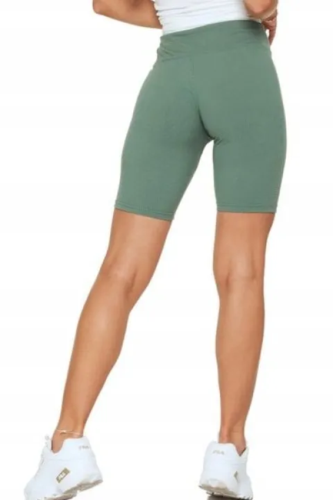 Moraj Prążkowane Legginsy Kolarki z Wysokim Stanem 850-013 Zielony L/XL