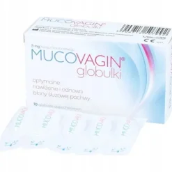 MUCOVAGIN nawilżenie odnowa błony śluzowej pochwy globulki dopochwowe 10szt