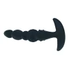 Multi Textured Silicone Flared Anal Probe - Black