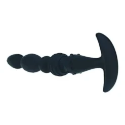 Multi Textured Silicone Flared Anal Probe - Black