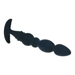 Multi Textured Silicone Flared Anal Probe - Black