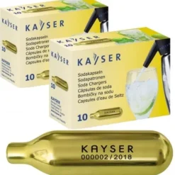 NABOJE DO SYFONU DO WODY SODOWEJ SATURATORA CO2 20 SZTUK KAYSER