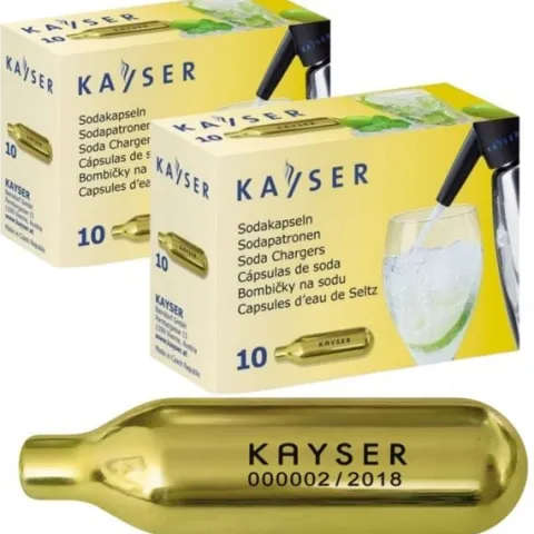 NABOJE DO SYFONU DO WODY SODOWEJ SATURATORA CO2 20 SZTUK KAYSER