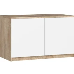 Nadstawka na szafę S 90 cm - dąb sonoma-biała - 2 drzwi