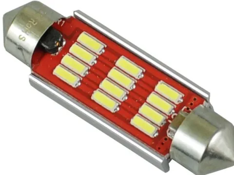 najmocniejsze żarówki LED do wnętrza 10x42 mm 42mm 12 x 5730SMD 12v