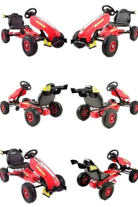 NAJNOWSZY GOKART NA PEDAŁY, KOŁA POMPOWANE, HAMULCE/G202