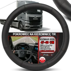 NAKŁADKA NA KIEROWNICĘ TIR CIĘŻARÓWKA SKÓRZANY POKROWIEC SKÓRA 47-48 CM