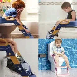 Nakładka na sedes z drabinką dla dzieci, schodki WC KIDDISTEP Różowy