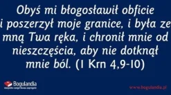 Naklejka - Obyś mi błogosławił obficie i poszerzył moje granice, i była ze mną Twa ręka...
