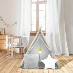 Namiot domek dla dzieci z lampką Nukido - szary