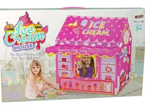 Namiot Księżniczki Ice Cream Lodziarnia dla Dzieci Różowy Światełka Gwiazdki