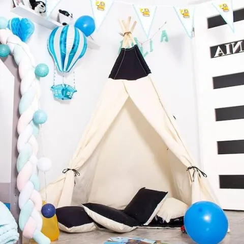 Namiot Tipi dla dzieci wigwam czarny XXL