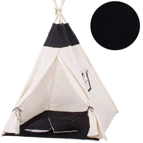 Namiot Tipi dla dzieci wigwam czarny XXL