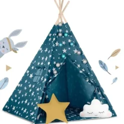 Namiot tipi dla dzieci ze światełkami Nukido - niebieski