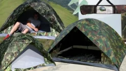 NAMIOT TURYSTYCZNY 2 OSOBOWY Z TROPIKIEM 3000mm KEMPINGOWY WODOODPORNY MORO