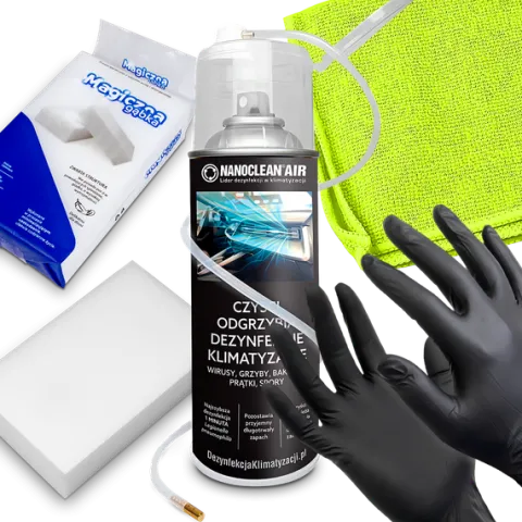 NANOCLEAN DO ODGRZYBIANIA KLIMATYZACJI BIOBÓJCZY MAGICZNA GĄBKA MIKROFIBRA