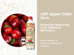 Napój gazowany koreański o smaku jabłka zielonego zero cukru cydr Apple cider OKF 500ml