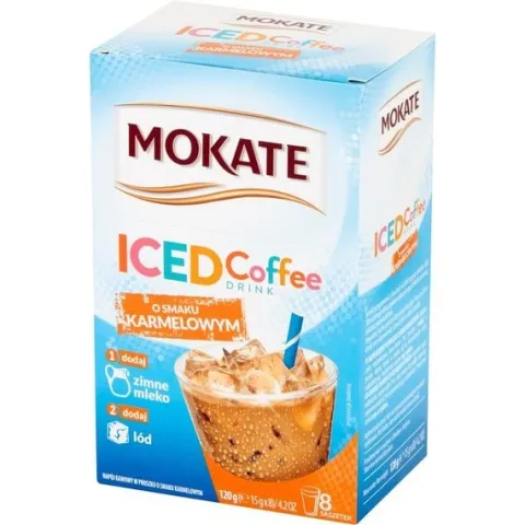 Napój Kawowy Kawa Mrożona Premium Iced Coffe Karmelowa 8 szt. Mokate x24