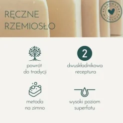 Naturalne, ręcznie robione mydło z łoju wołowego ŁUGIŁÓJ 70 g