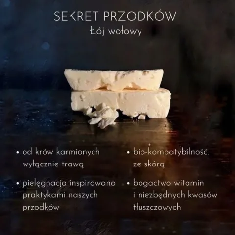 Naturalne, ręcznie robione mydło z łoju wołowego ŁUGIŁÓJ 70 g