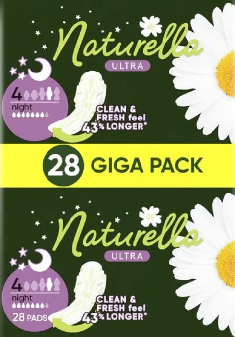 NATURELLA ULTRA PODPASKI HIGIENICZNE ZE SKRZYDEŁKAMI NIGHT 28 SZT