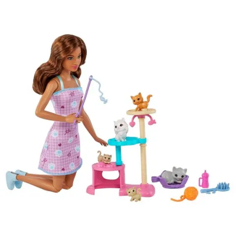 ND01_247597 Barbie lalka zabawa z kotkami HHB70 /