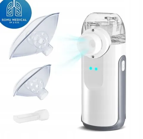 NEBULIZATOR SIATECZKOWY INHALATOR PRZENOŚNY CICHY DLA DZIECI I DOROSŁYCH