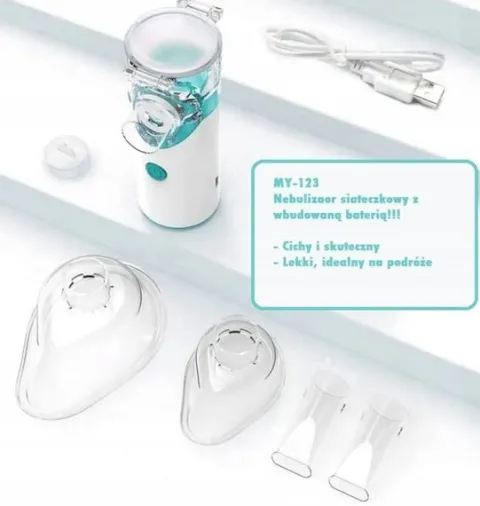 Nebulizator siateczkowy inhalator przenośny cichy dla dorosłych dzieci LCP