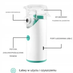 Nebulizator siateczkowy inhalator przenośny cichy dla dorosłych dzieci LCP