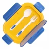 ŚNIADANIÓWKA LUNCHBOX 3 PRZEGRÓDKI SZTUĆCE LUNCH BOX POJEMNIK ŚNIADANIE