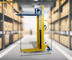 NISKI WÓZEK MASZTOWY PODNOŚNIKOWY PALETOWY PALECIAK RĘCZNY 1000KG 1600MM