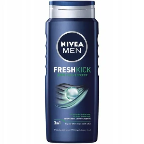 NIVEA MEN Żel pod prysznic 3w1 męski - Płyn do mycia ciała włosów 500ml x 5