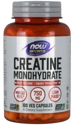 NOW FOODS Creatine Monohydrate - Monohydrat Kreatyny 750 mg (120 kaps.)