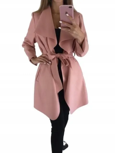 NOWOCZESNY PŁASZCZ FLAUSZ S M L XL FLAUSZOWY KOLOR