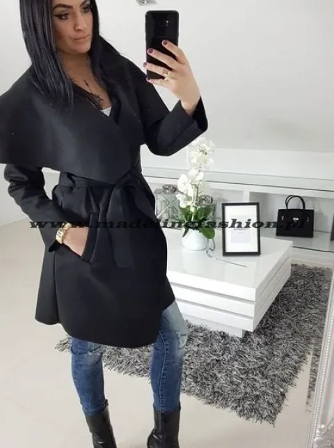 NOWOCZESNY PŁASZCZ FLAUSZ S M L XL FLAUSZOWY KOLOR