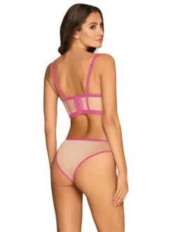 Nudelia top i figi różowe - Obsessive L/XL