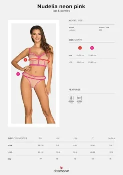 Nudelia top i figi różowe - Obsessive S/M