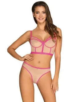 Nudelia top i figi różowe - Obsessive S/M