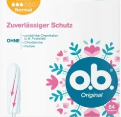 OB O.B. Original Normal Tampony 64 sztuki NIEMIEC