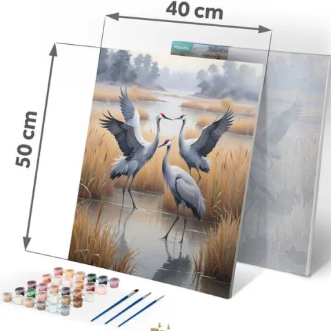 Obraz do malowania po numerach 40x50 cm Massido Żurawie