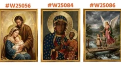 Obraz Święta Rodzina w Złotej Drewnianej Ramie Duży 50x70 Prezent na Ślub
