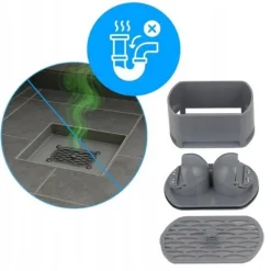 ODPŁYW LINIOWY KWADRATOWY 15x15 CM INOX OBROTOWY NISKI SYFON 360 DL07 FIX