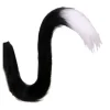 Ogon kota lux kotka czarno biały kota futrzany z drutem na pasku 80cm dł. cosplay anime strój karnawałowy