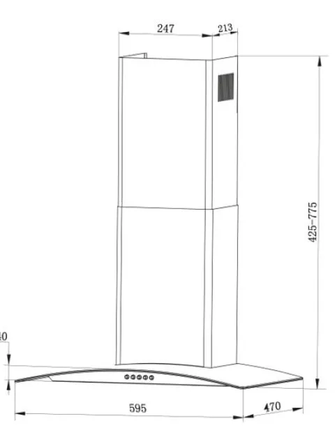 Okap kuchenny kominowy 60 cm Berdsen BT-201